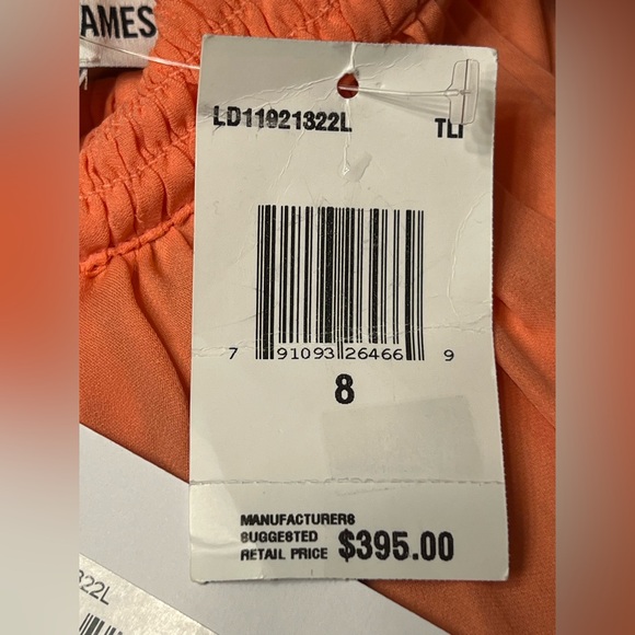 NWT Elizabeth and James Carlita Dress in Orange Sherbert Silk High Neck Size 8 - Picture 14 of 15